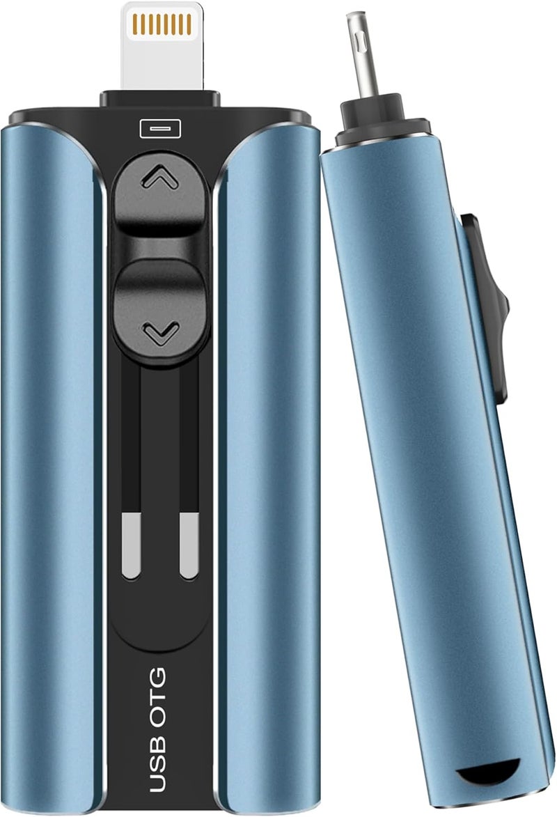 ROSPE MFi Certified Flash Drive 256GB for iPhone Thumb Drive Photo Stick, High Speed USB Memory Stick iPhone Flash Drive for Photos Videos, External Storage Jump Drive for iPhone/iPad/Android/PC (Blue) - Image 1